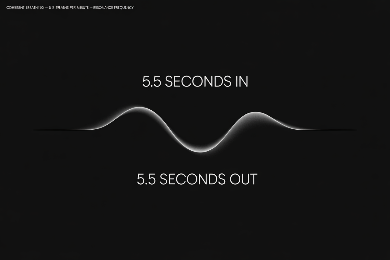 Coherent breathing pattern: smooth continuous wave at 5.5 breaths per minute