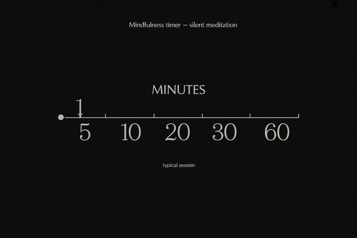 Mindfulness timer: silent meditation, 1 to 60 minutes